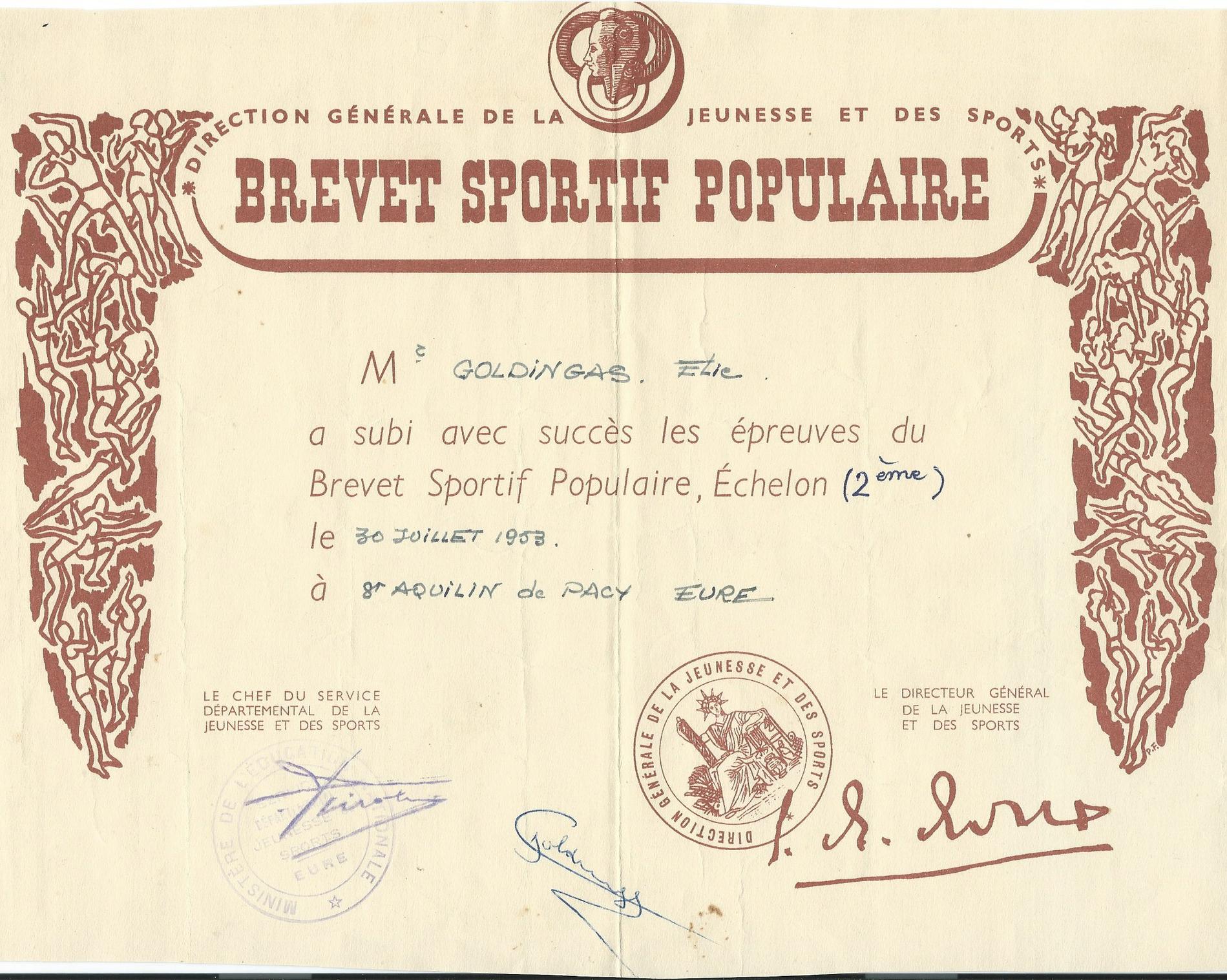 elie brevet sport popul